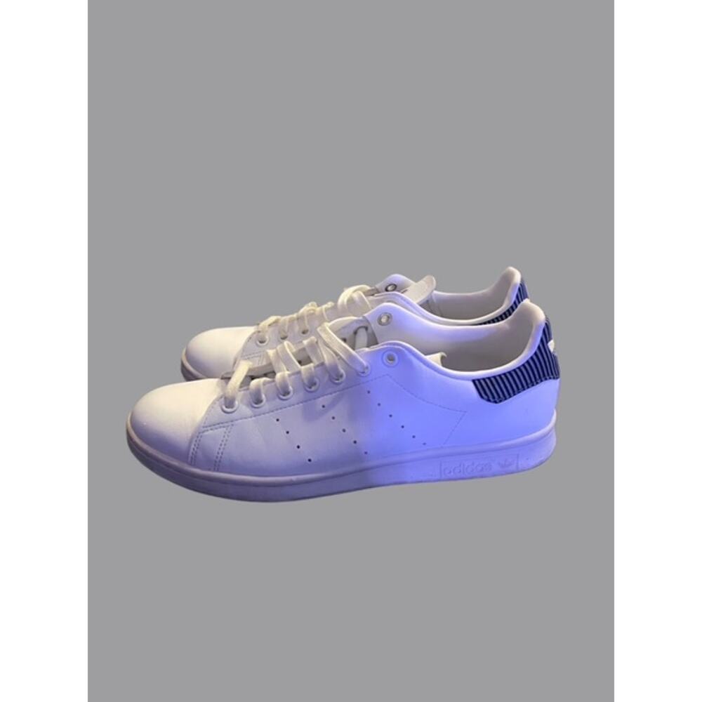 Adidas Stan Smith White Blue Stripe Sneakers Women's 11 Classic Leather